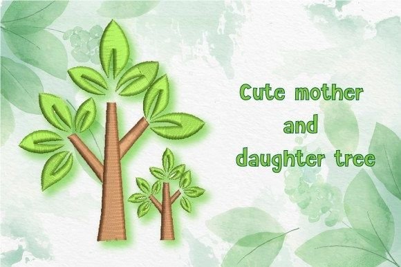 Cute Mother and Daughter Tree Embroidery Review