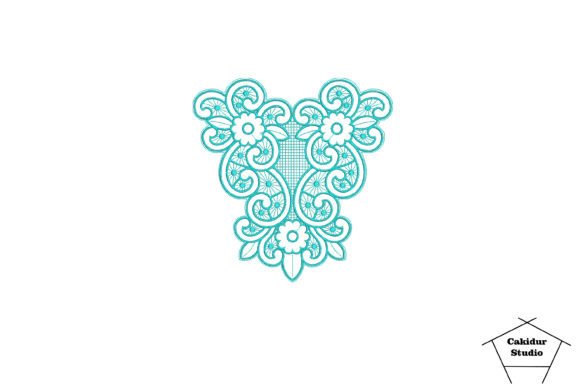 Cyan Floral Lace: Embroidery Design Review for Branded Merch