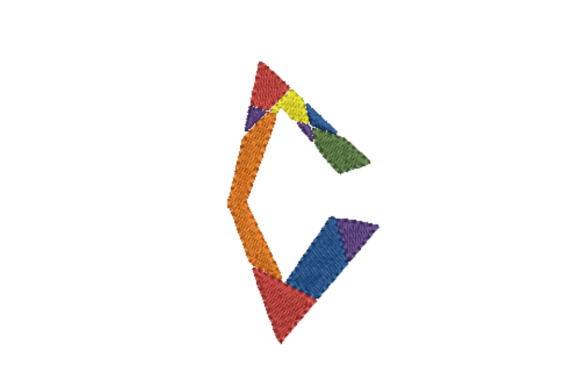 Diagonous C: A Geometric Letter Embroidery Design Tested