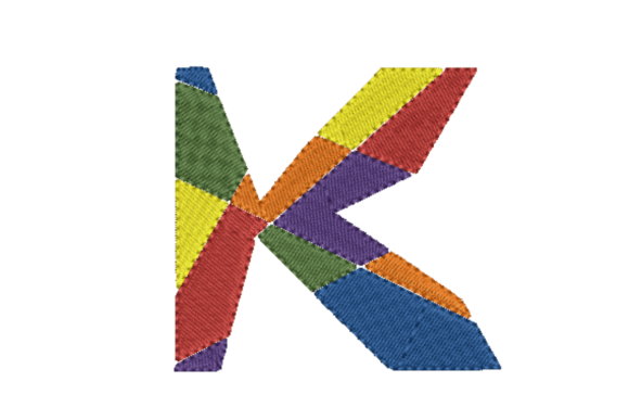 Diagonous K: A Playful Diagonal Letter Embroidery Design