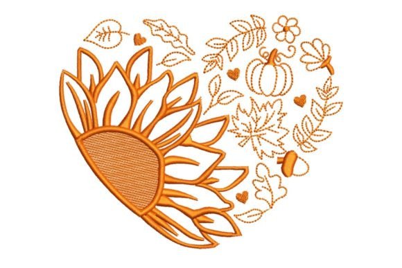 Fall Leaves Heart Embroidery Design: A Designer's Review for Small Business Branded Merch