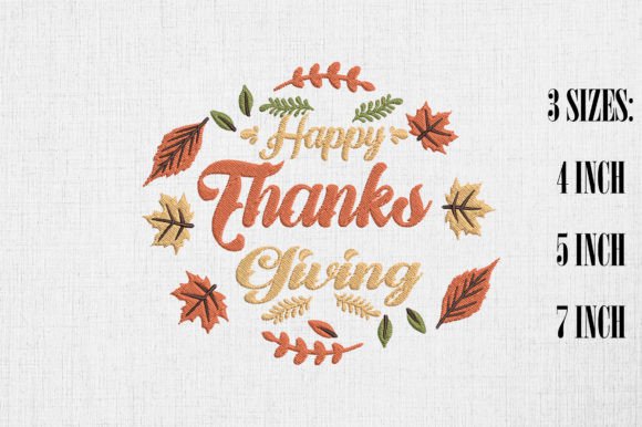 Happy Thanksgiving Autumn Leaves Embroidery Review