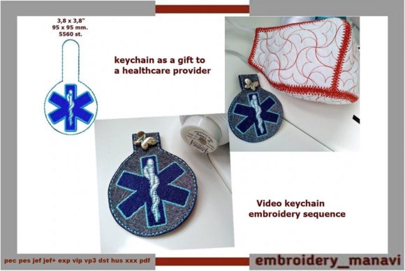 Keychain with Medical Symbols Embroidery Review